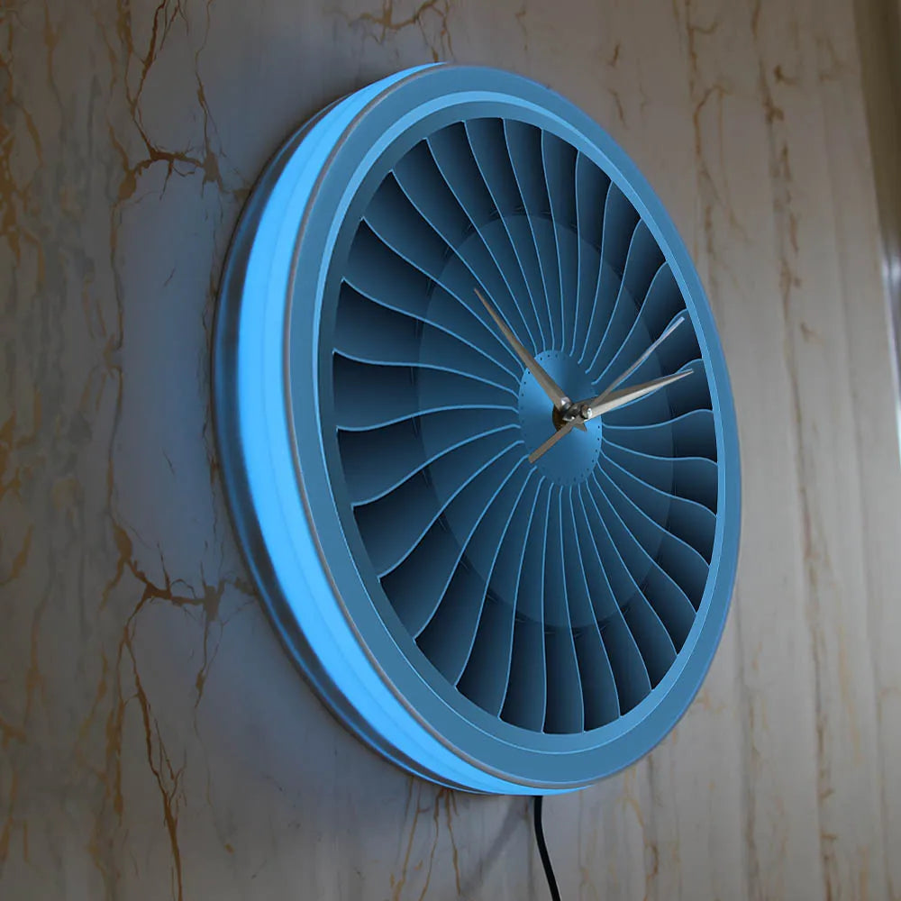 Jet Engine Aviator Wall Clock