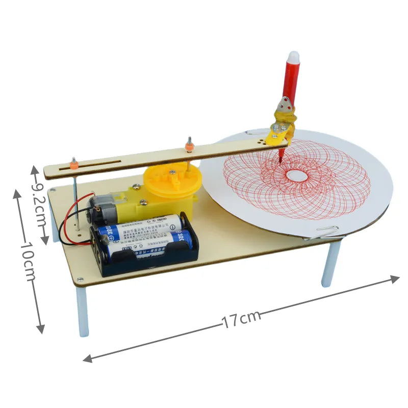 DIY Kids Creative Assembled Wooden Electric Plotter Kit