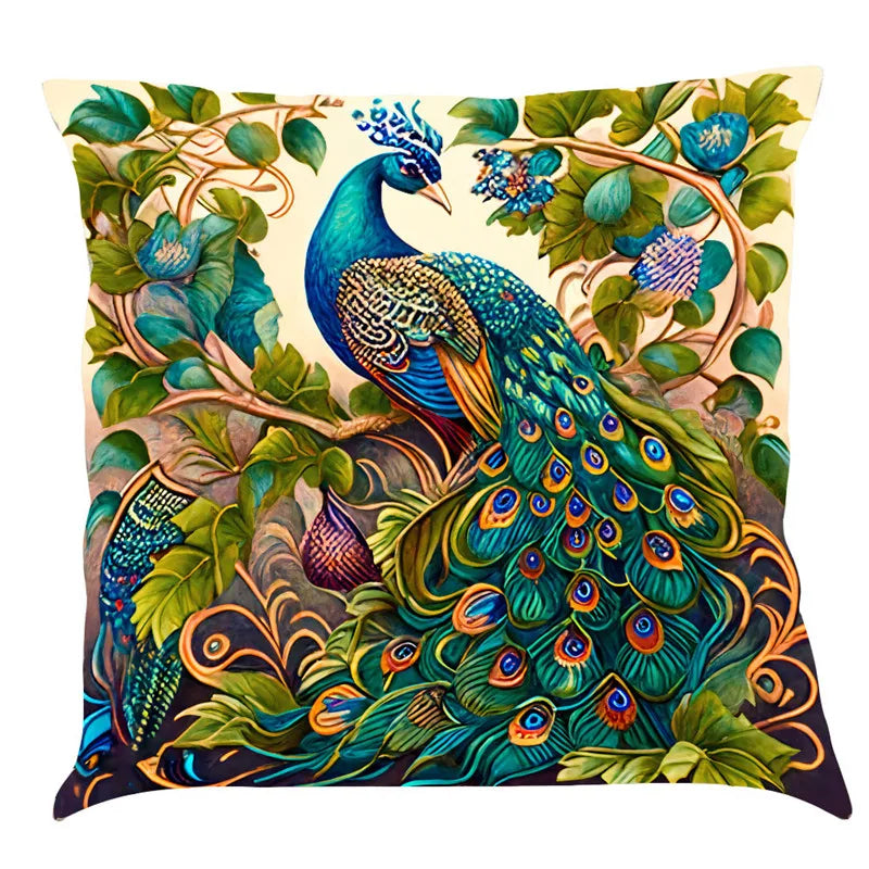 Stunning Nordic Style Peacock Cushion Cover