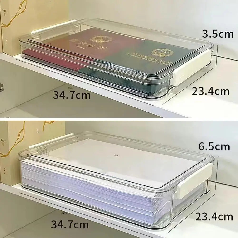 Multi-purpose Transparent Files Storage Box