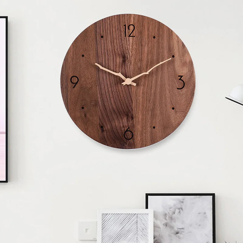 Walnut Wood Wall Clock