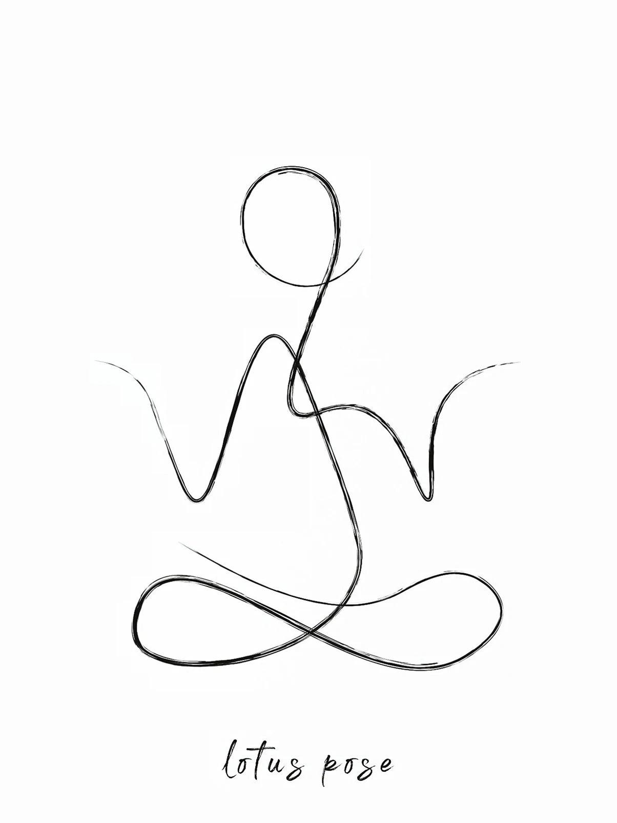 Yoga Pose Line Art Canvas – Minimalist Meditation Wall Decor