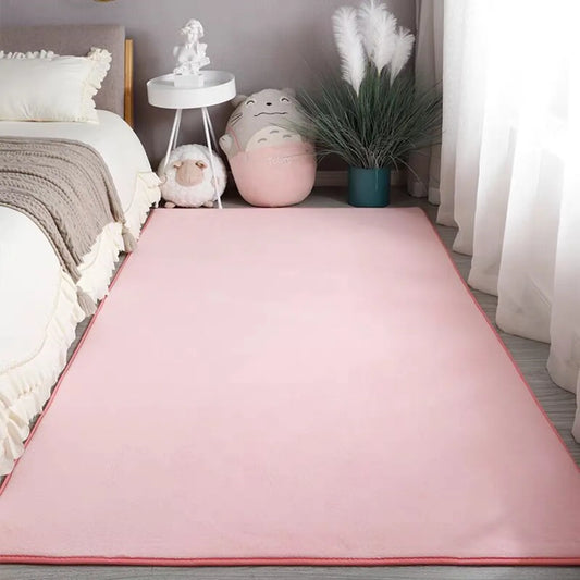 Plush Pink Carpet for Living Room
