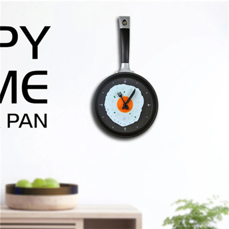 Creative Frying Pan Kitchen Clock