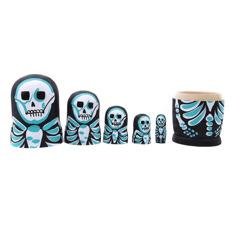 5Pcs/Set Scary Skull Matryoshka Dolls