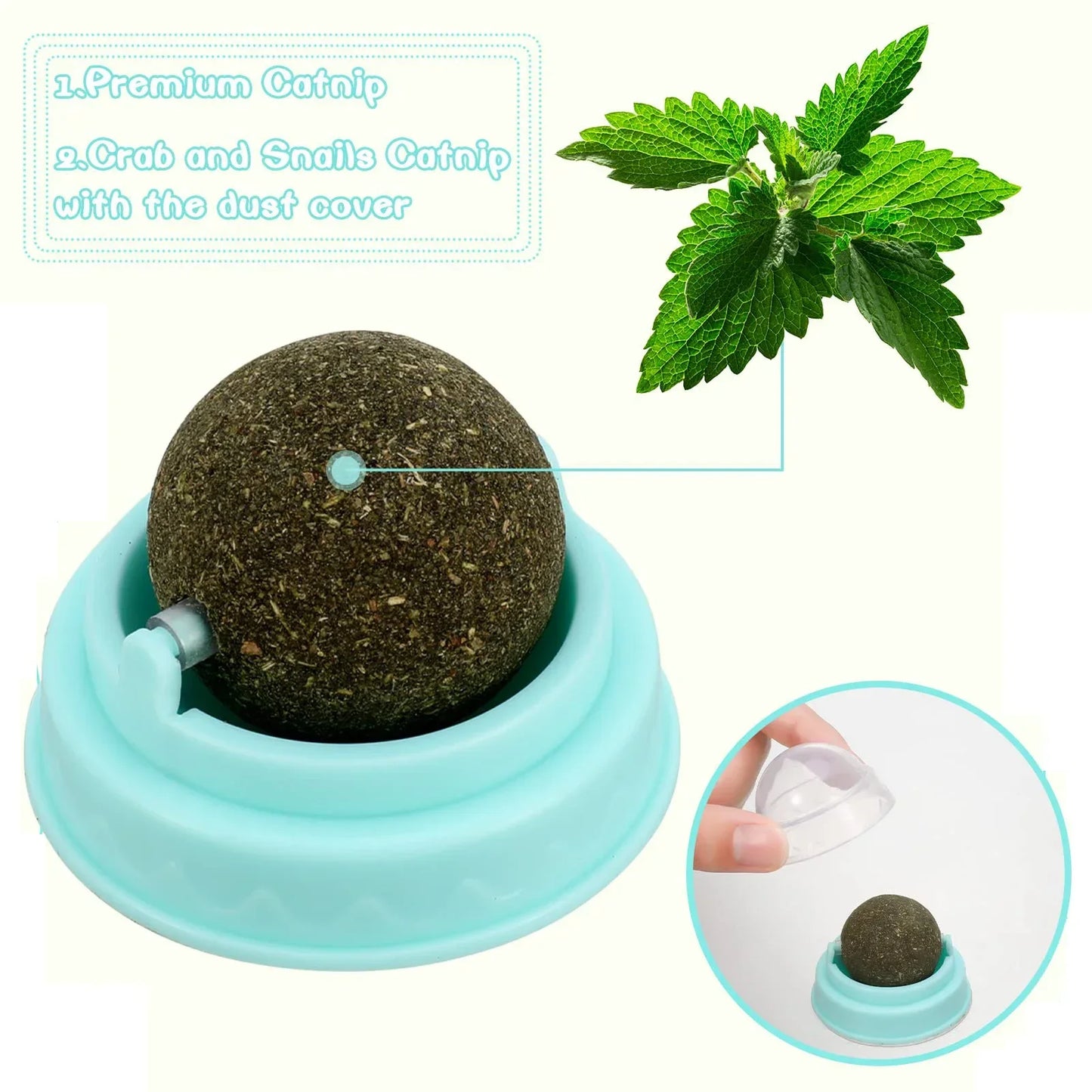 Natural Catnip Rotatable Licking Wall Ball Toy