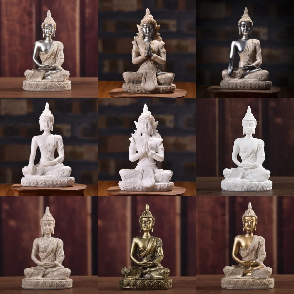 Miniature Buddha Figurine in natural sandstone