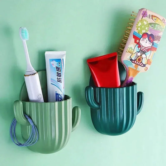 Wall Mounted Self-Adhesive Green Toothbrush Holder