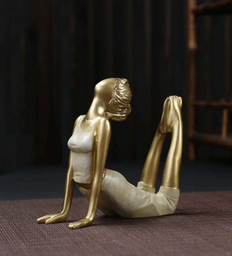 Abstract Yoga Pose Sculpture – Decorative Resin Figurine