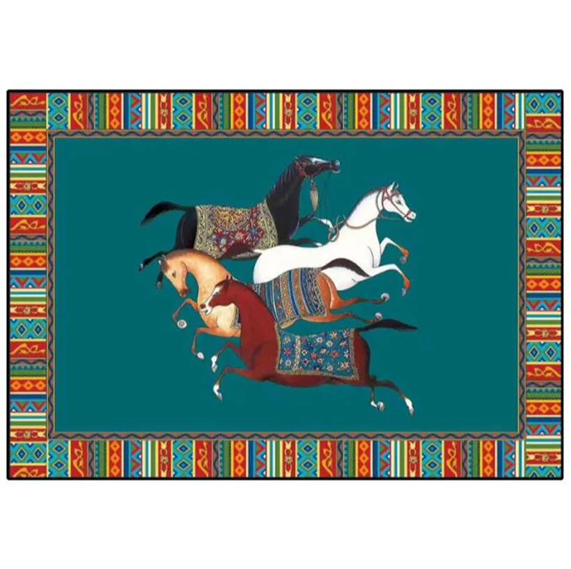 Ethnic Luxury Horse-Style Carpet