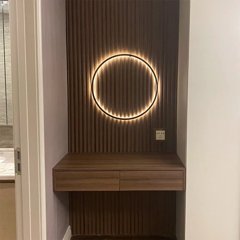 Round Ring With USB Plug Wall Sconce