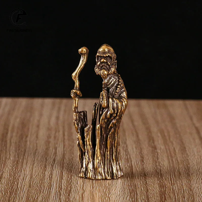 Sitting and Standing Retro Brass Bodhidharma Figurines
