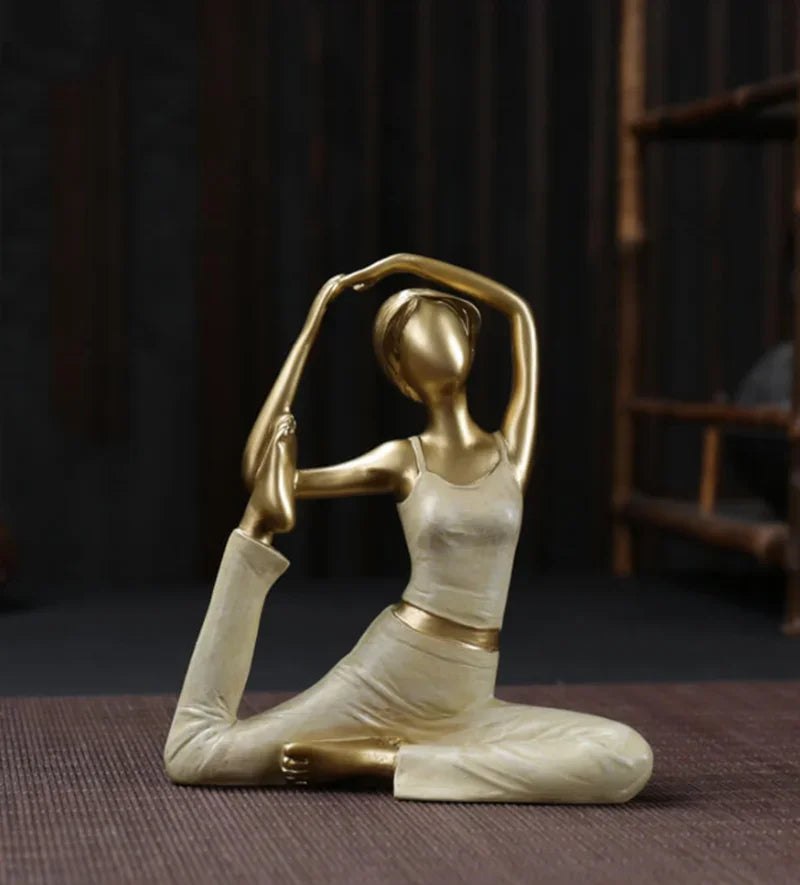 Abstract Yoga Pose Sculpture – Decorative Resin Figurine