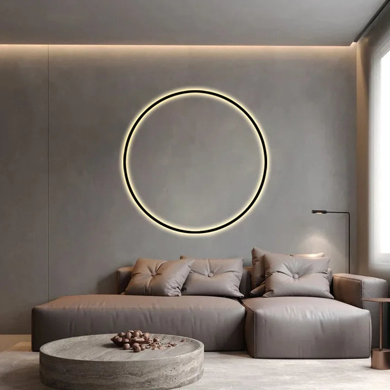 Round Ring With USB Plug Wall Sconce