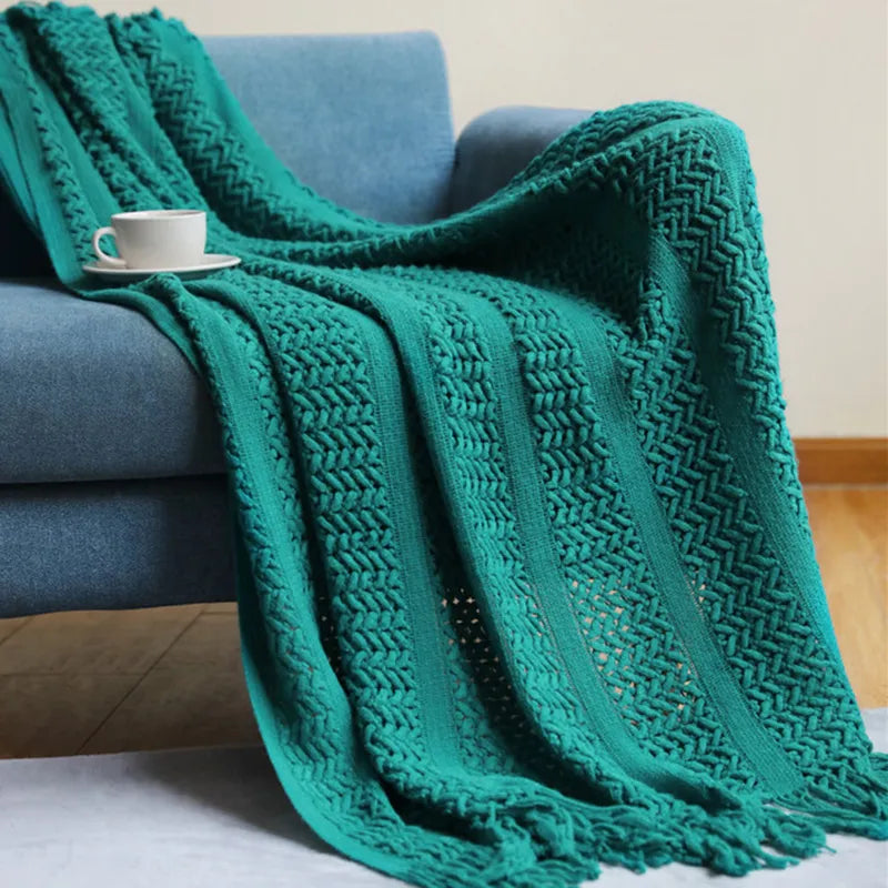 Sofa Throw Blanket with Tassel Nap