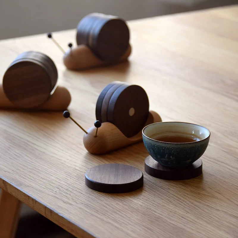 Japanese Style 1 Set Wood Cup Mat