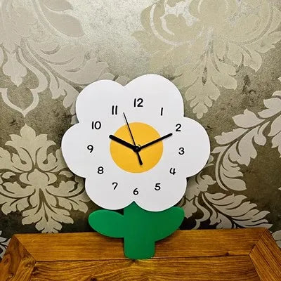 Cartoon Flower Wall Clock for Kids