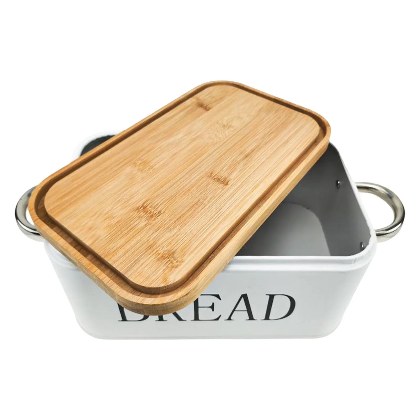 Retro Style Multi Purpose Bread Box with Wooden Lid