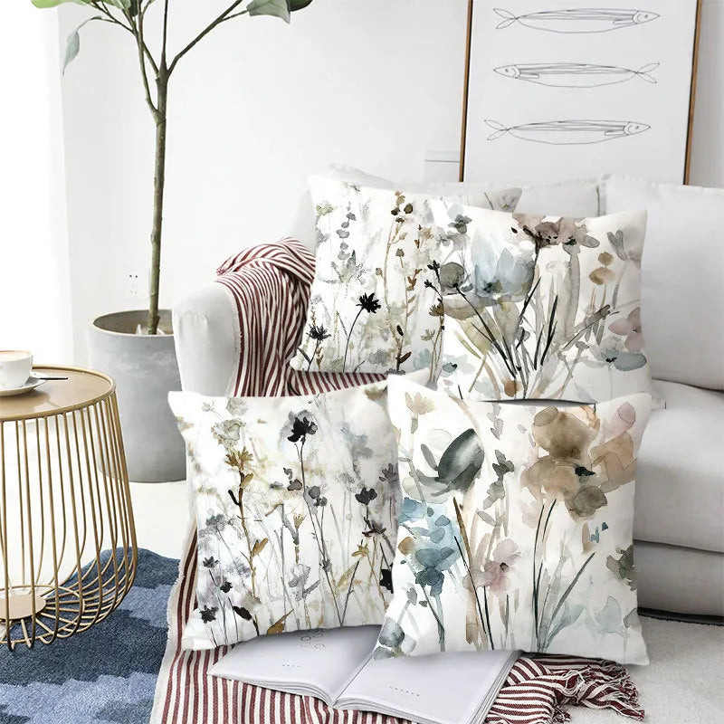 Fashionable Floral Throw Pillow Cover