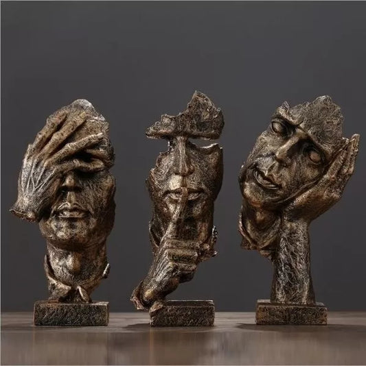 Nordic Abstract Faces Sculpture
