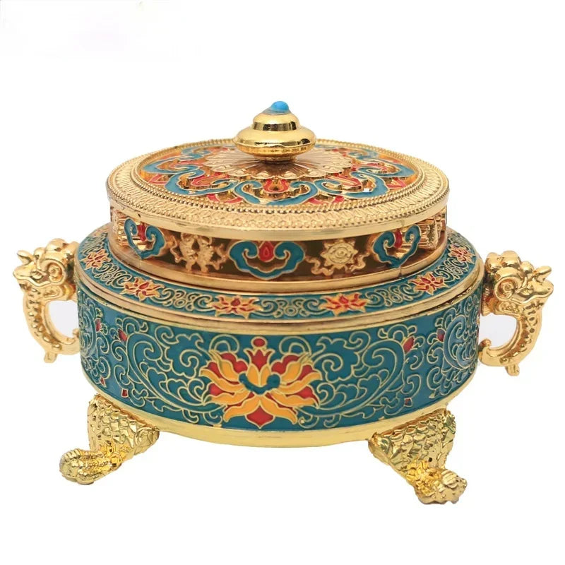 Colored Enamel Lotus Incense Burner