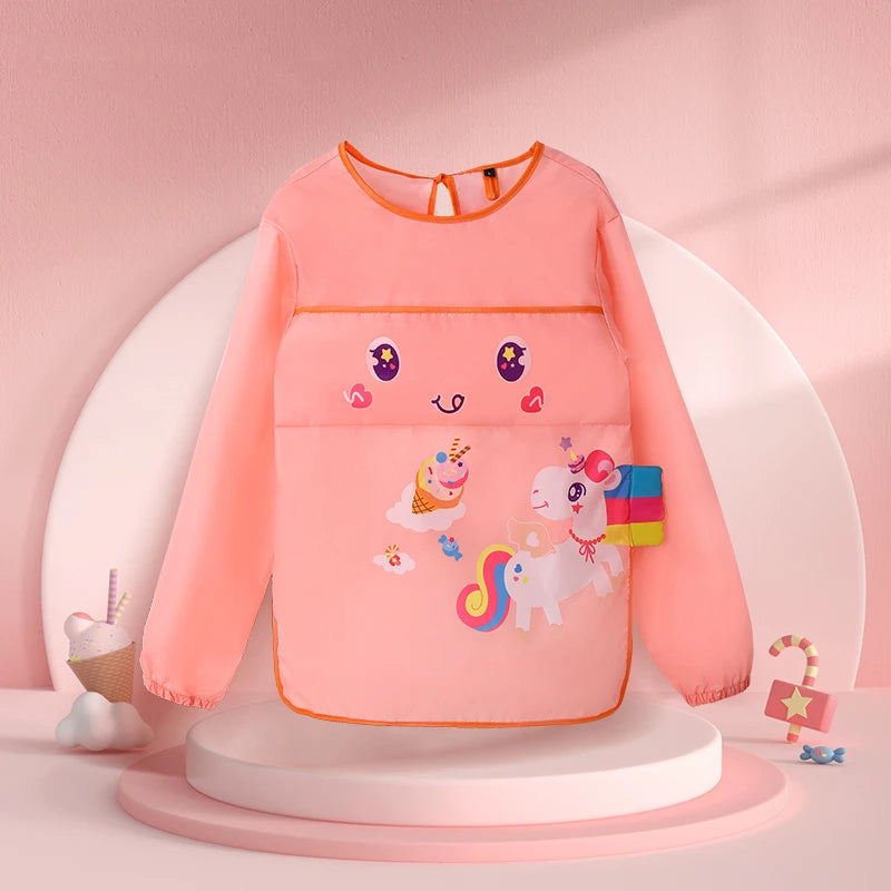 Cartoon-Style Long Sleeved Children's Apron