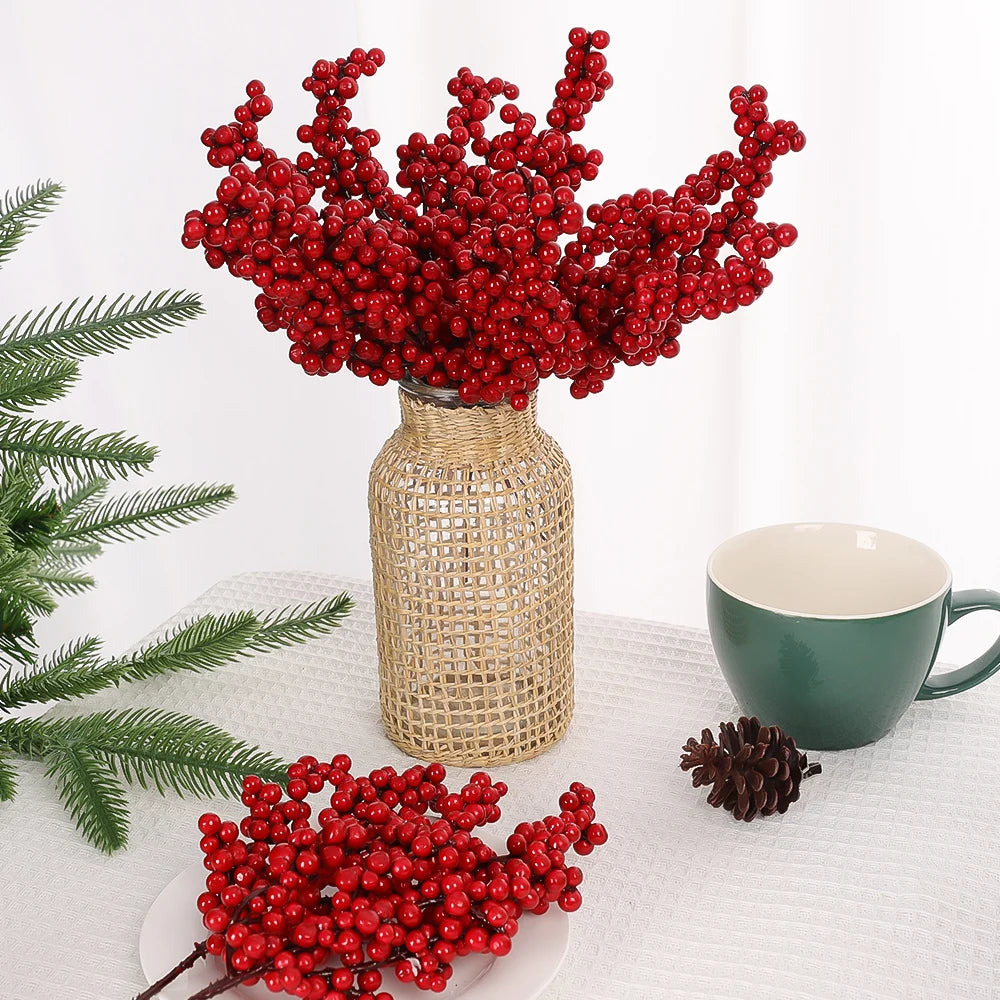 Artificial Red Berries DIY Xmas Tree Party Decoration