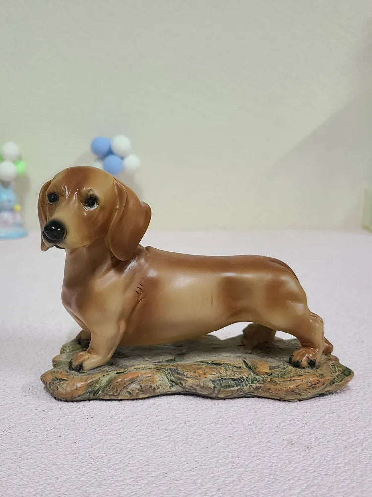 Simulation Dachshund Resin Figurines