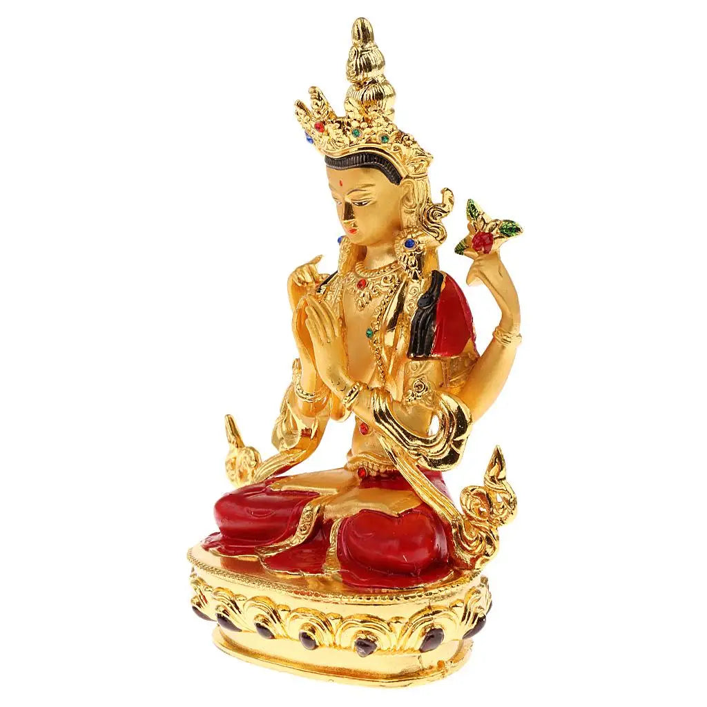 Tibetan Golden Avalokitesvara Statue