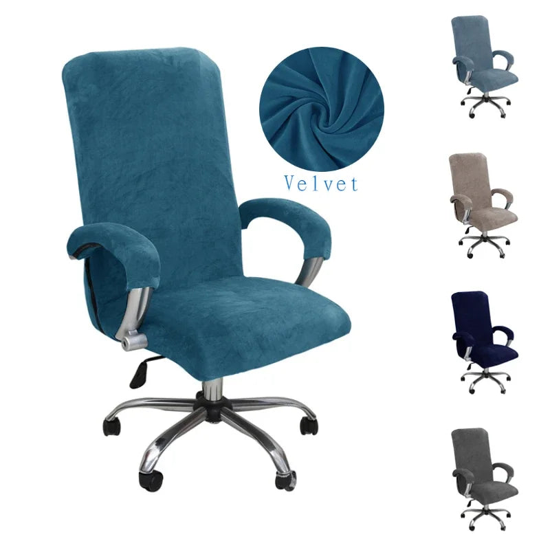 Soft Velvet Office Armchair Cover