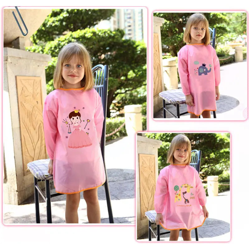 Kids Waterproof Long Sleeve Apron