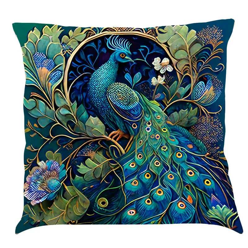 Stunning Nordic Style Peacock Cushion Cover