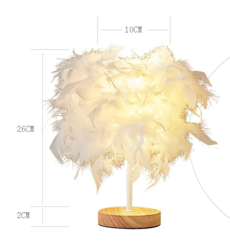 Feather Table Lamp for a Romantic Mood