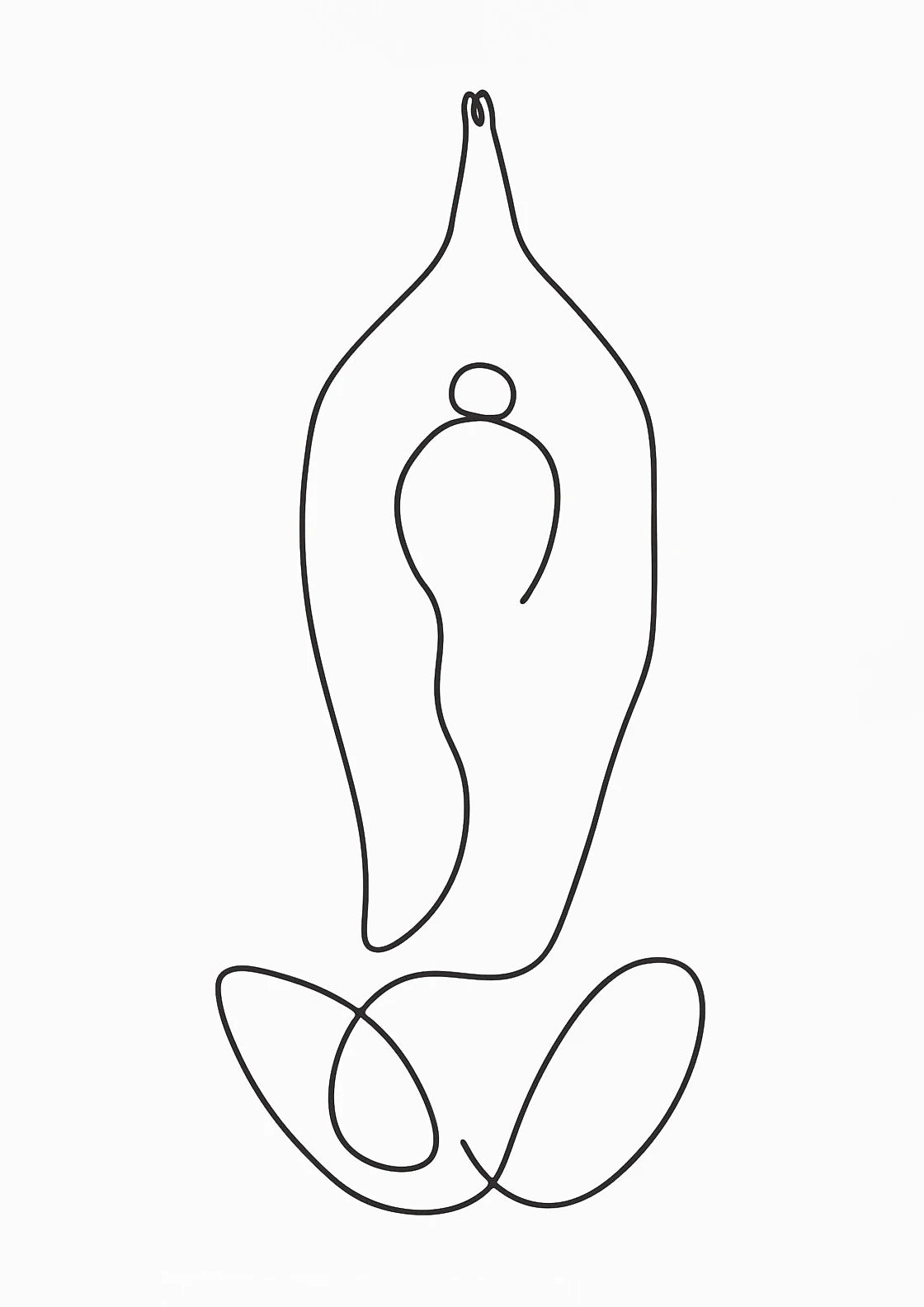 Yoga Pose Line Art Canvas – Minimalist Meditation Wall Decor