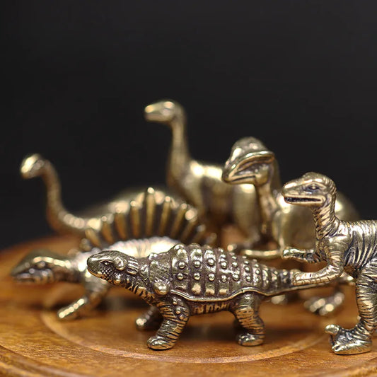 6 Styles Brass Jurassic Dinosaur Statue