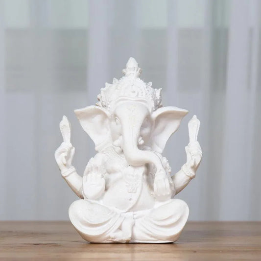 Elegant Sandstone Style Ganesh Figurine