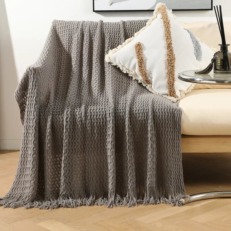 Sofa Throw Blanket with Tassel Nap