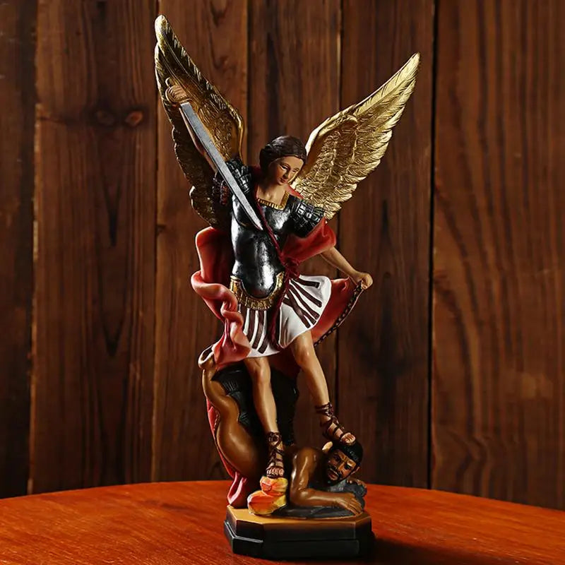 San Miguel Archangel Colored Statue