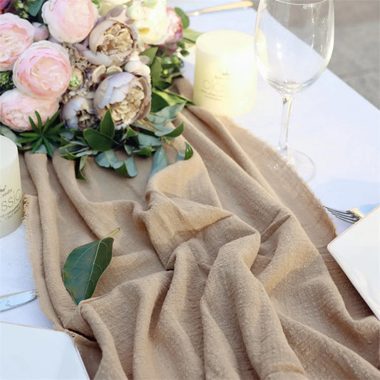 Royal Style Cotton Gauze Cheesecloth Table Runner for Weddings
