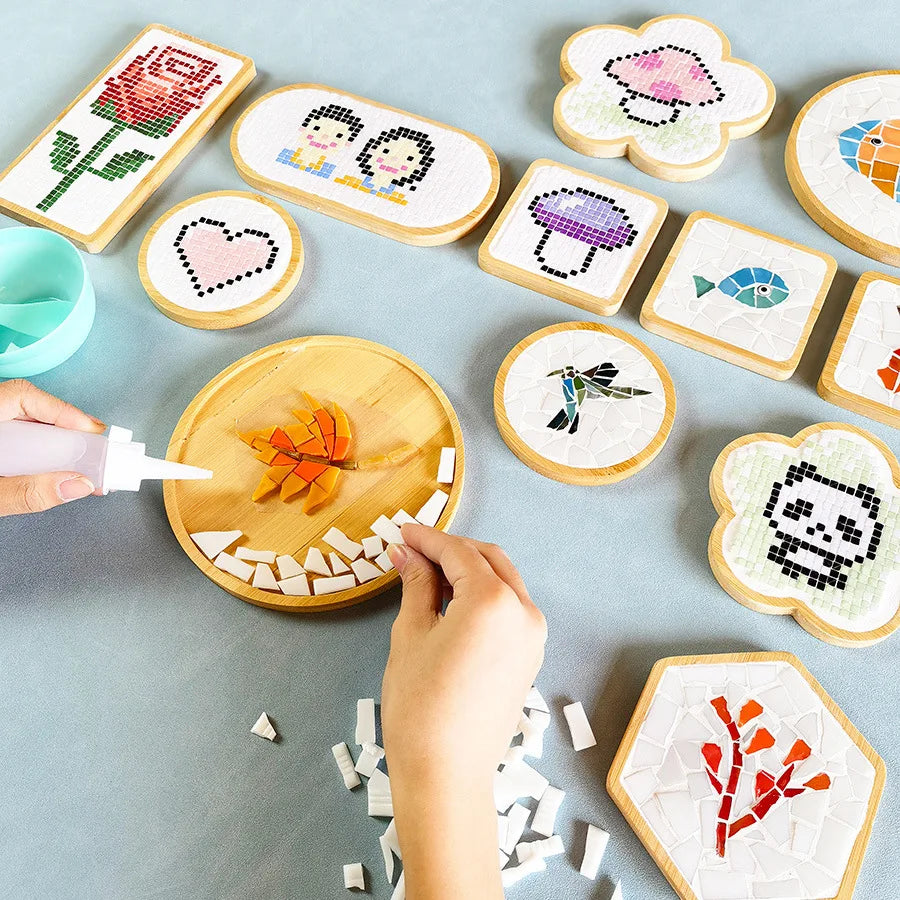 Bamboo Mosaic DIY Coasters as Kids Gift