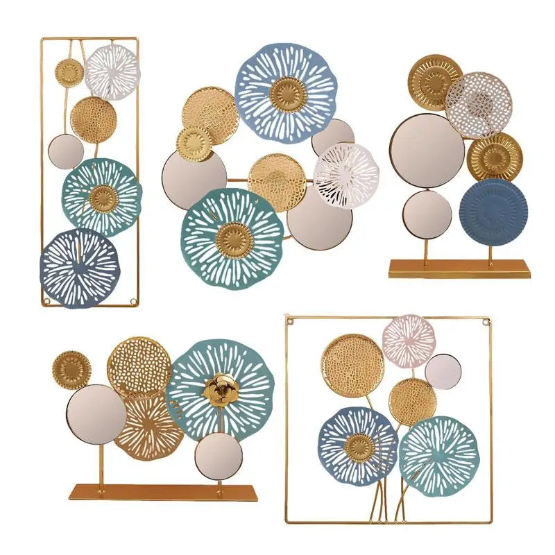 Round Flowers Metal Wall Art