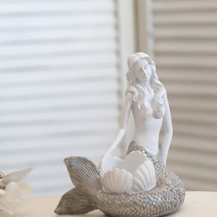 Resin Shell Pearl Mermaid Statue