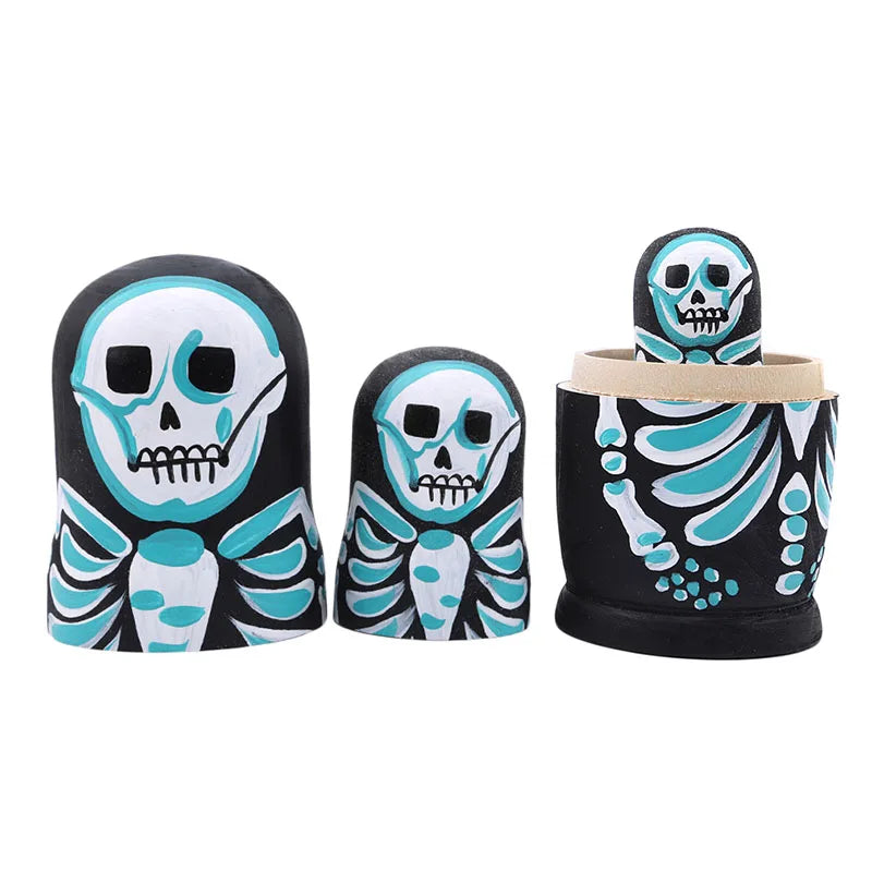 5Pcs/Set Scary Skull Matryoshka Dolls