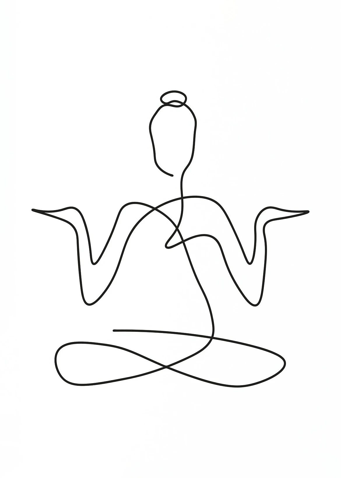 Yoga Pose Line Art Canvas – Minimalist Meditation Wall Decor