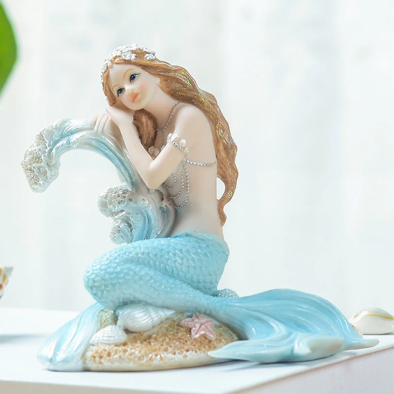 Nordic Resin Cute Mermaid Princess Figurines