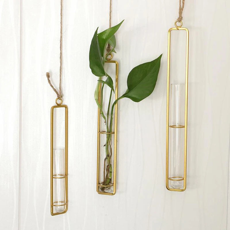 Test Tubes Glass Planter Nordic Decoration Home Flower Wall Vase Wall Hanging Planter Plant Clear Glass Container Bottle Vase