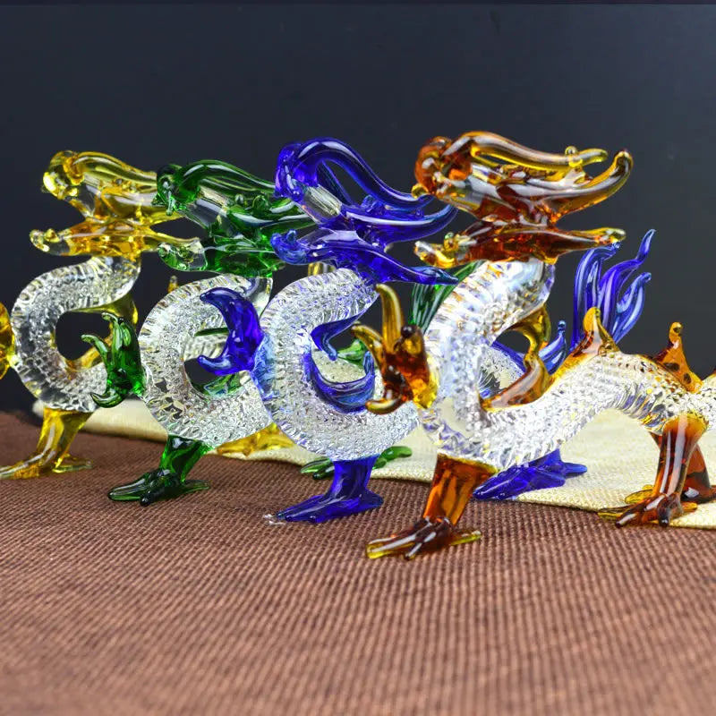 Dancing Dragon Crystal Figurine