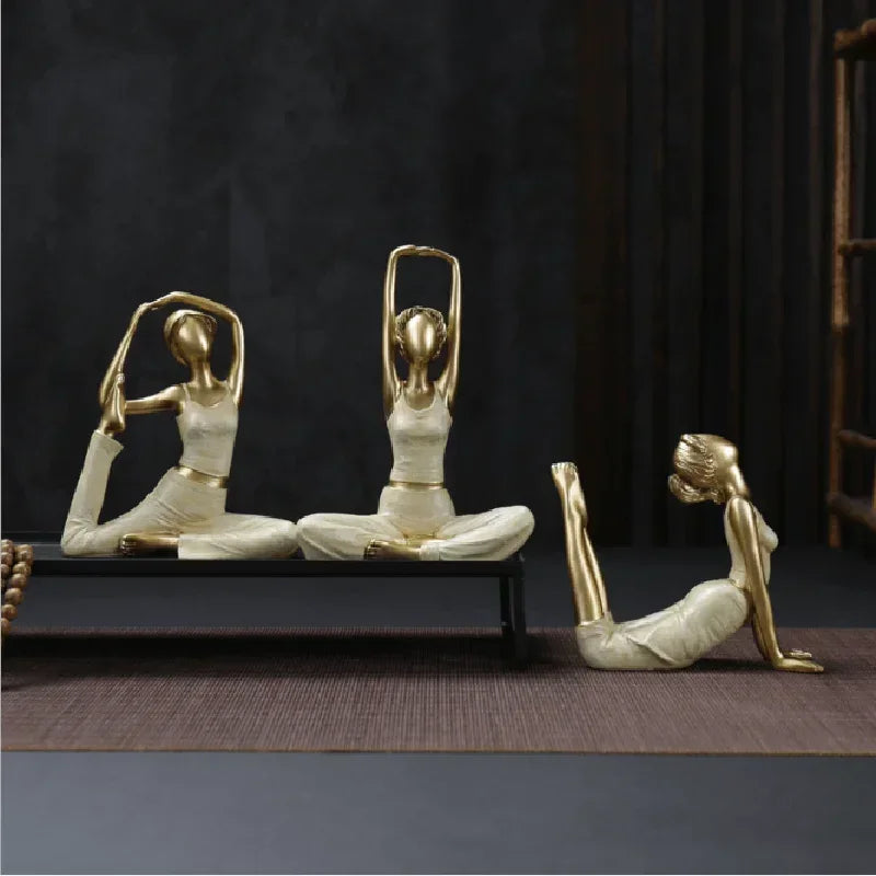 Abstract Yoga Pose Sculpture – Decorative Resin Figurine