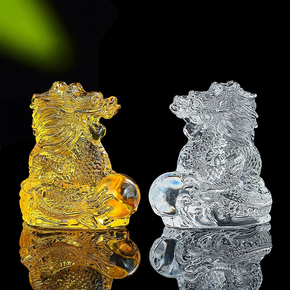 Multi-colored Miniature Crystal Dragon Figurine
