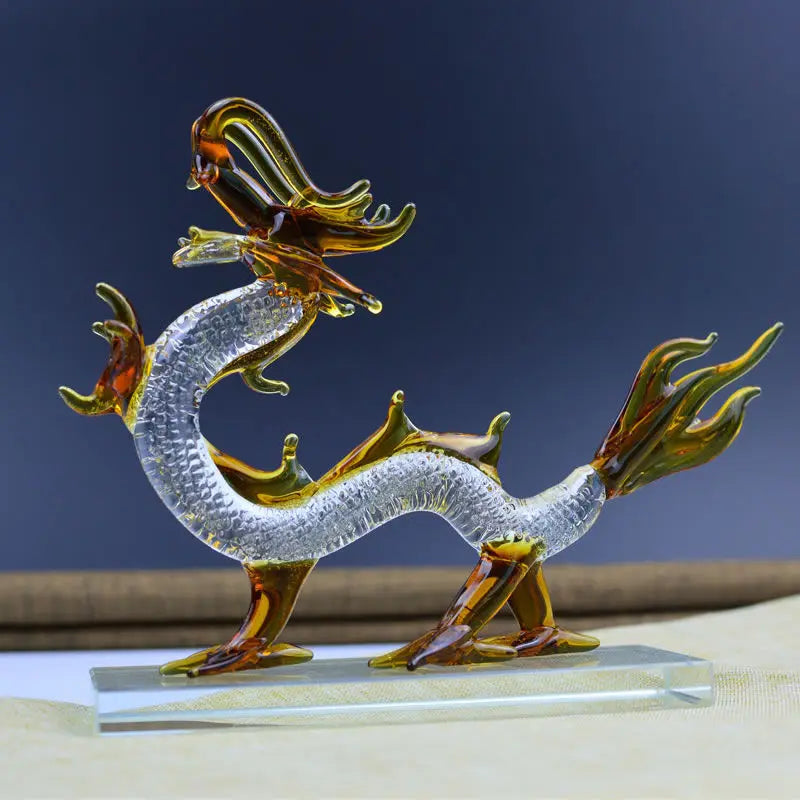 Dancing Dragon Crystal Figurine